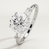 2.0 CT Round Cut Three Stone Lab-Grown Diamond Engagement Ring