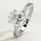 2.0 CT Oval Cut Twisted Shank Lab-Grown Diamond Engagement Ring