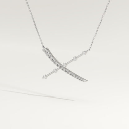 0.34 TCW Round Lab-Grown Diamond X Initial Necklace