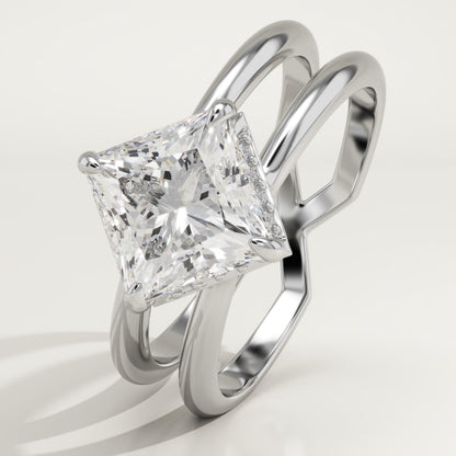Princess Cut Hidden Halo Lab-Grown Diamond Engagement Ring