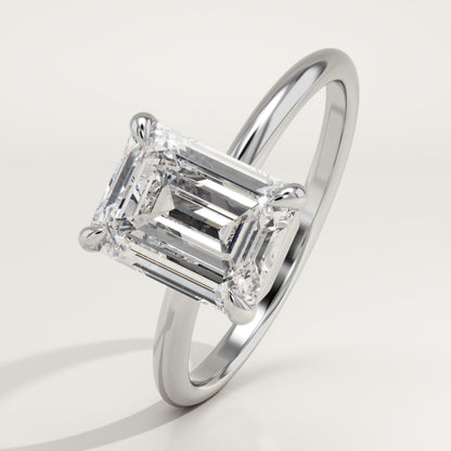 2 CT Emerald Cut Solitaire Moissanite Engagement Ring