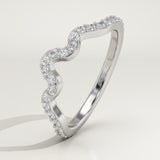 0.58 TCW Round Cut Lab-Grown Diamond Curved Wedding Band