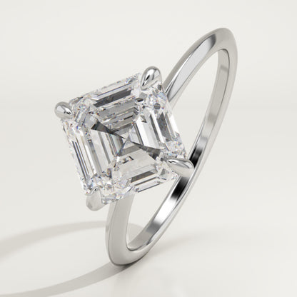 2.25 CT Asscher Cut Solitaire Moissanite Engagement Ring