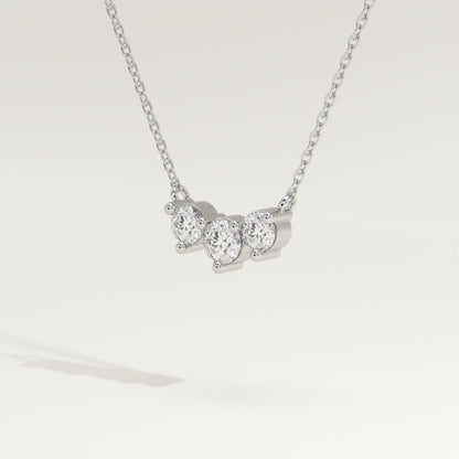0.35 TCW Round Lab-Grown Diamond Three Stone Charm Necklace