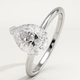 2.0 CT Pear Cut Solitaire Lab-Grown Diamond Engagement Ring