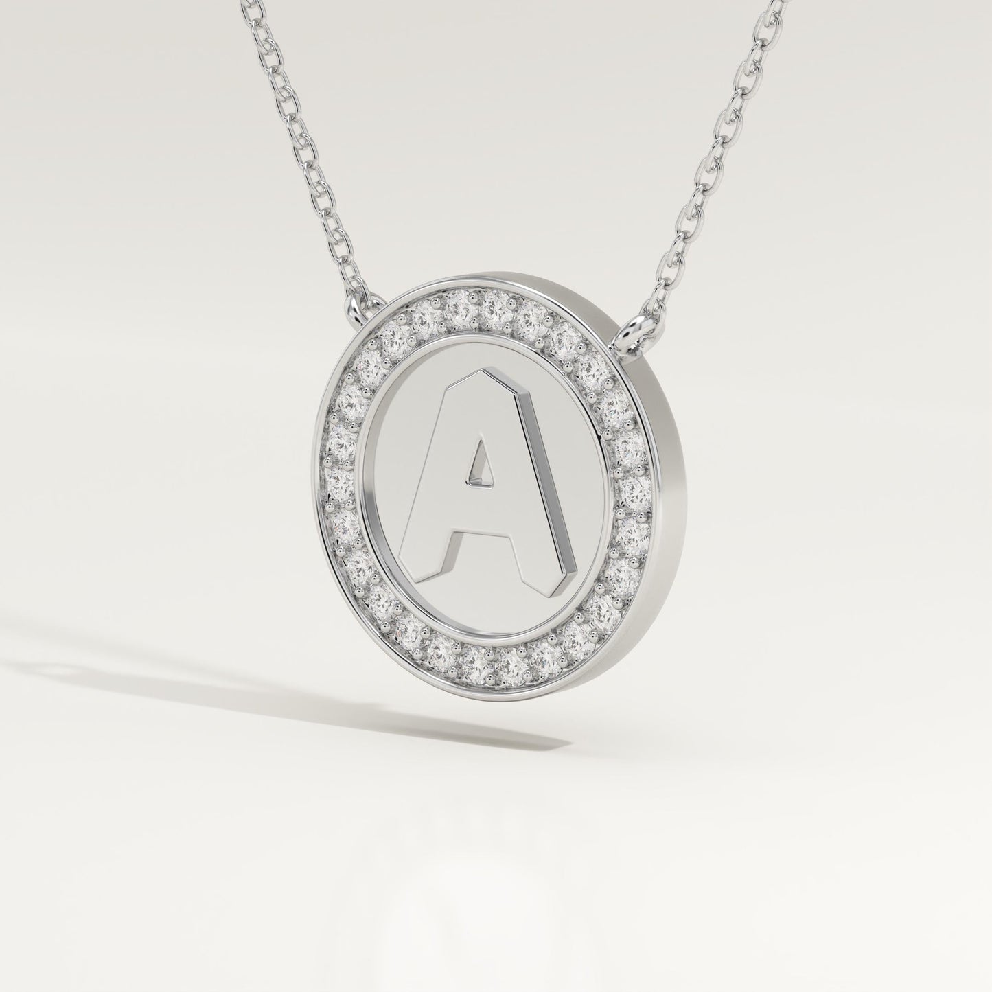 0.17 TCW Round Lab-Grown Diamond A Initial Necklace
