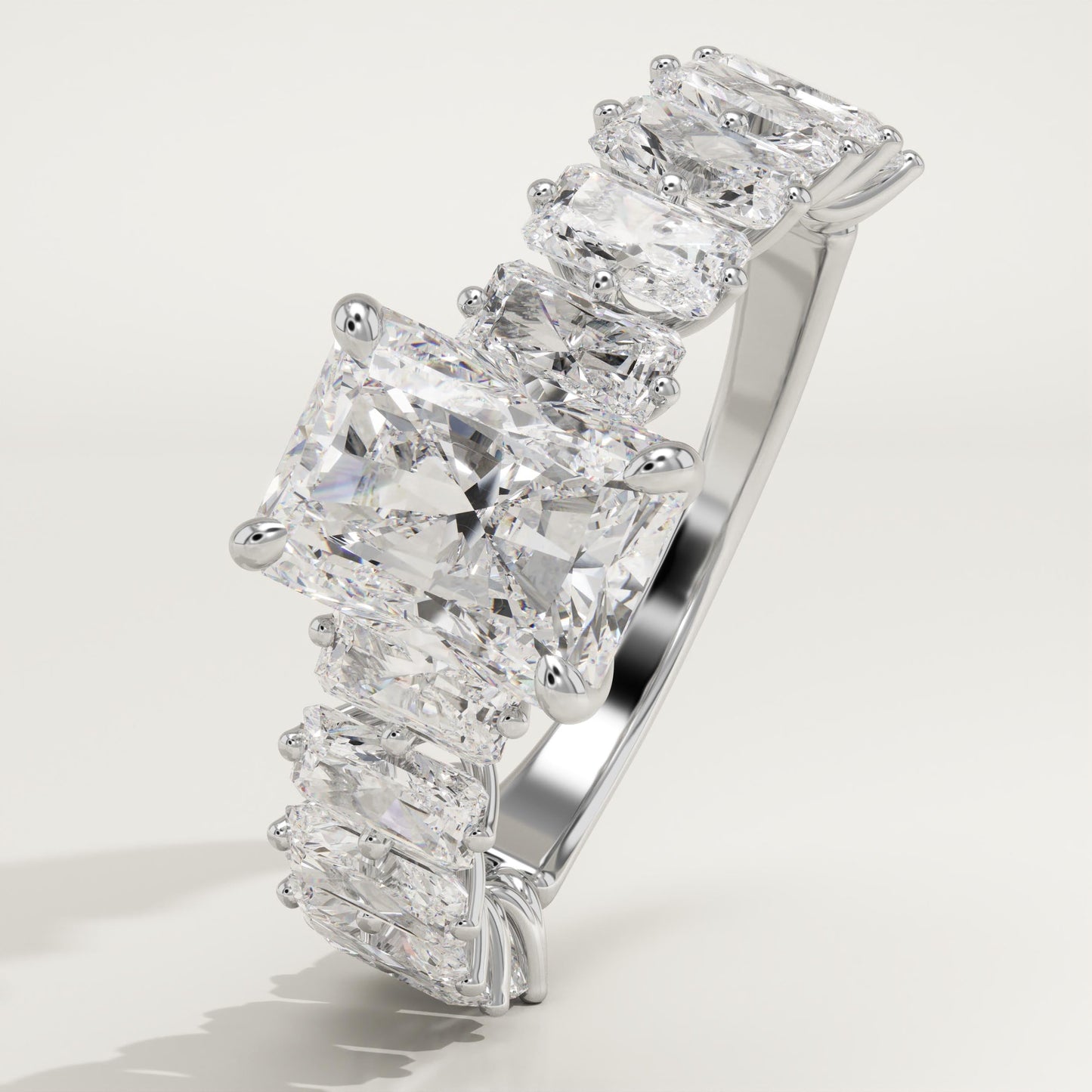 Radiant Cut Pave Lab-Grown Diamond Engagement Ring