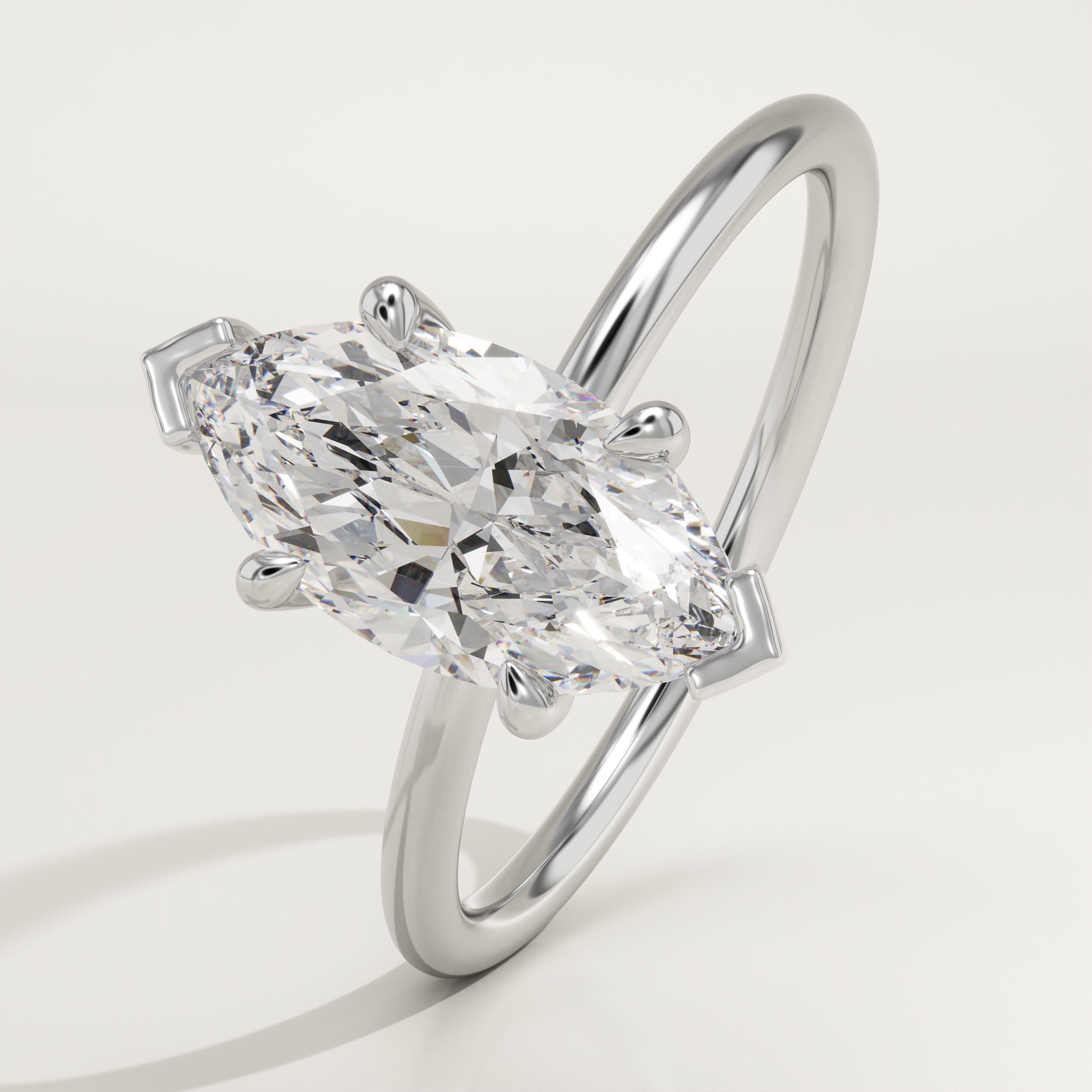 1.5 CT Marquise Cut Hidden Halo Lab-Grown Diamond Engagement Ring