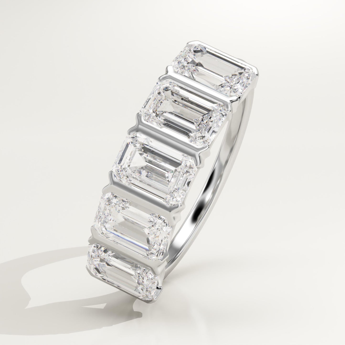 2.5 TCW Emerald Lab-Grown Diamond Half Eternity Wedding Band