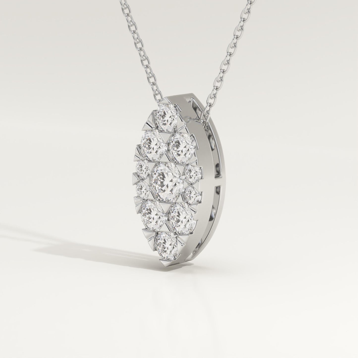 0.7 TCW Round Lab-Grown Diamond Marquise Charm Necklace