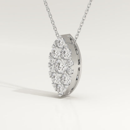 0.7 TCW Round Lab-Grown Diamond Marquise Charm Necklace
