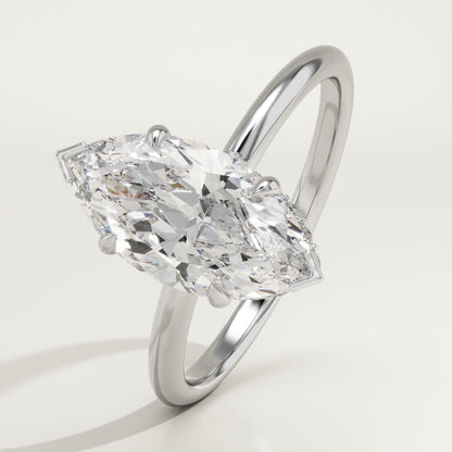 1.75 CT Marquise Cut Hidden Halo Moissanite Engagement Ring