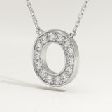 0.22 TCW Round Lab-Grown Diamond O Initial Necklace