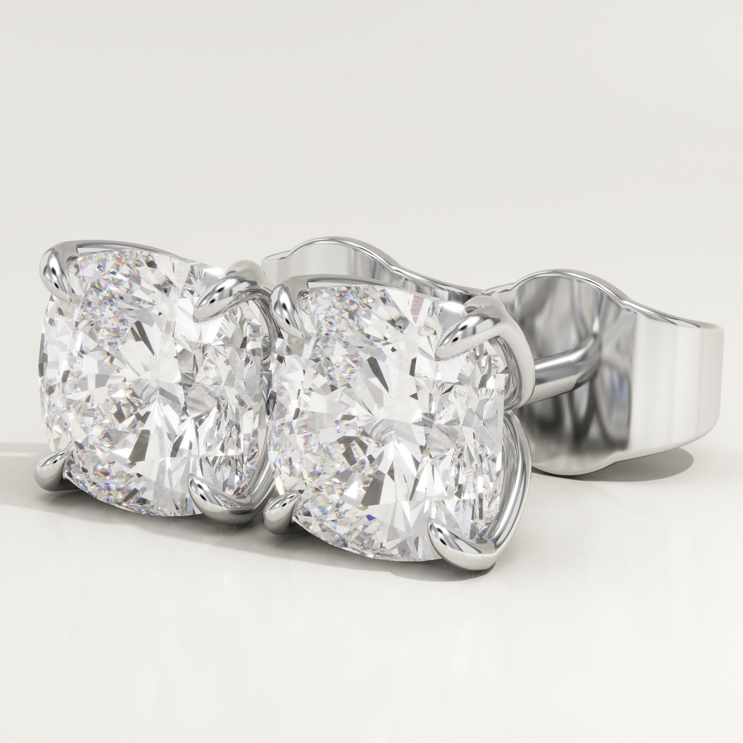 1 TCW Cushion Lab-Grown Diamond Stud Earrings