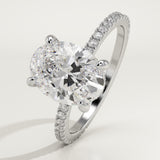 2.0 CT Oval Cut Pave Lab-Grown Diamond Engagement Ring