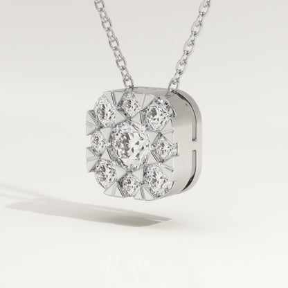 1.16 TCW Round Lab-Grown Diamond Cushion Charm Necklace
