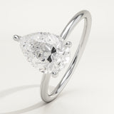 2.0 CT Pear Cut Hidden Halo Lab-Grown Diamond Engagement Ring