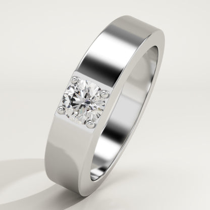 0.47 CT Round Lab-Grown Diamond Solitaire Wedding Band For Men