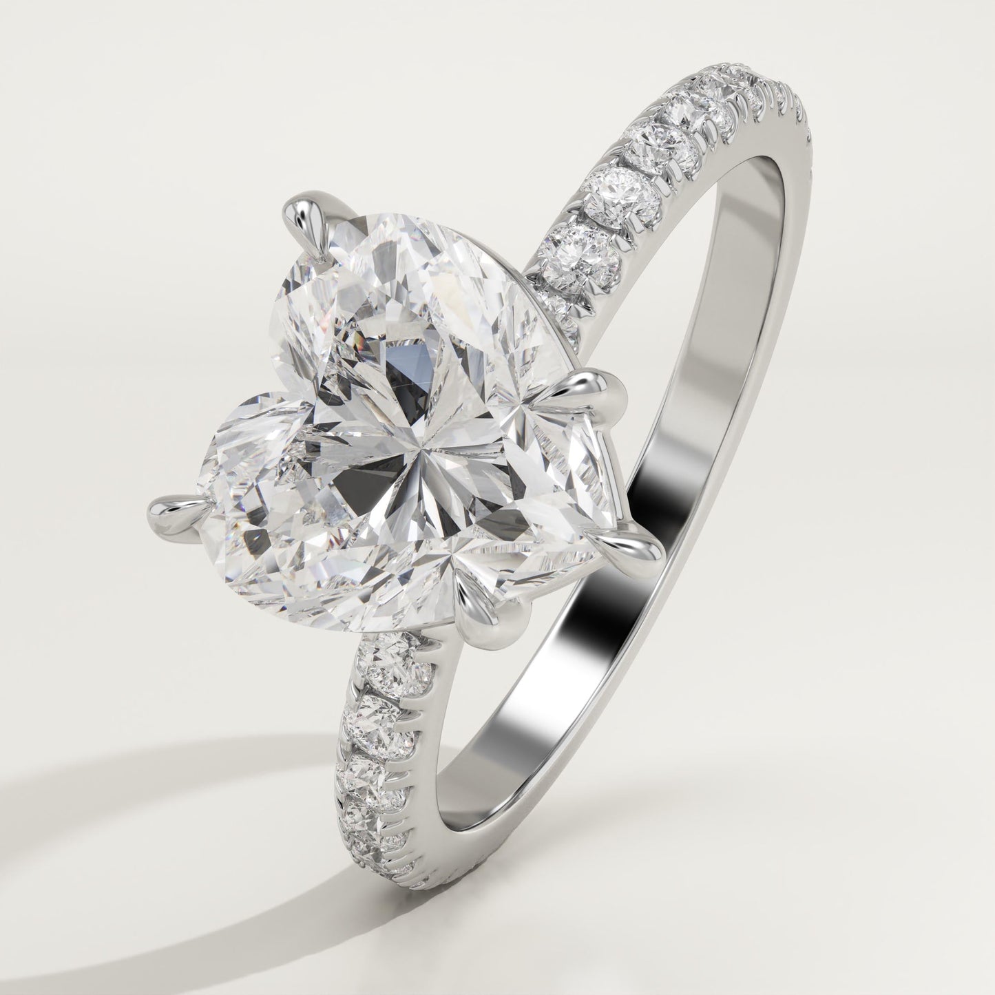 Heart Cut Pave Lab-Grown Diamond Engagement Ring