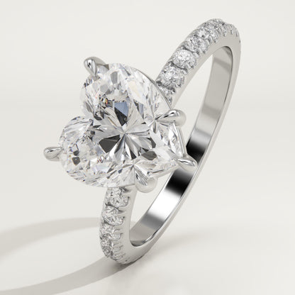 Heart Cut Pave Lab-Grown Diamond Engagement Ring