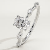 2.0 CT Oval Cut Dainty Pave Lab-Grown Diamond Engagement Ring