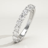 1.1 TCW Round Cut Lab-Grown Diamond Half Eternity Wedding Band