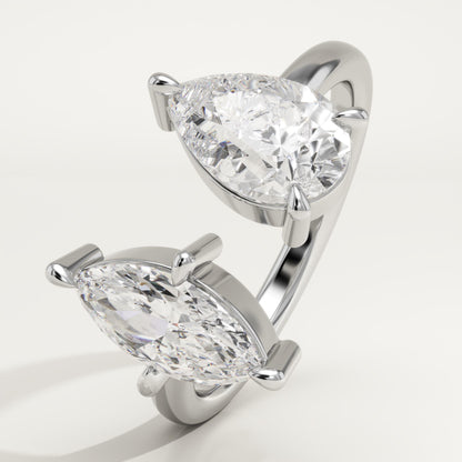 2 TCW Pear & Marquise Cut Toi Et Moi Lab-Grown Diamond Engagement Ring
