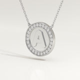 0.17 TCW Round Lab-Grown Diamond A Initial Necklace