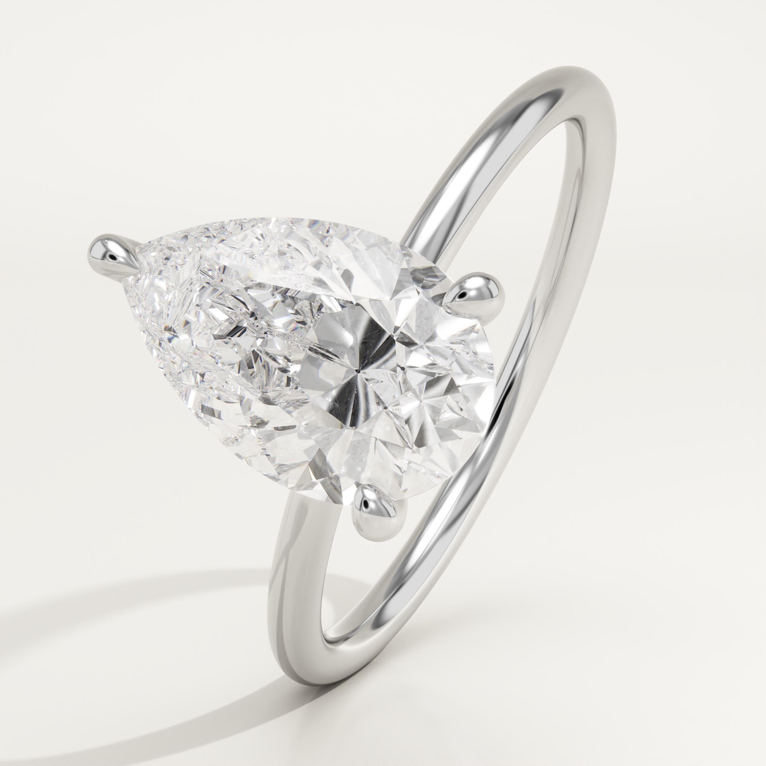 2.0 CT Pear Cut Solitaire Lab-Grown Diamond Engagement Ring