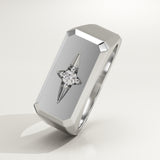 0.06 CT Round Shaped Signet Lab-Grown Diamond Wedding Band For Men