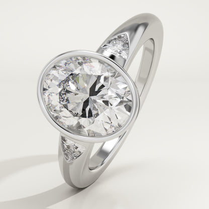 Oval Cut Three Stone Lab-Grown Diamond Engagement Ring