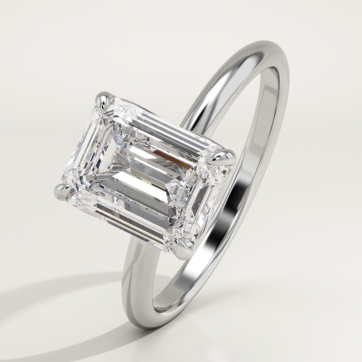 Emerald Cut Solitaire Lab-Grown Diamond Engagement Ring