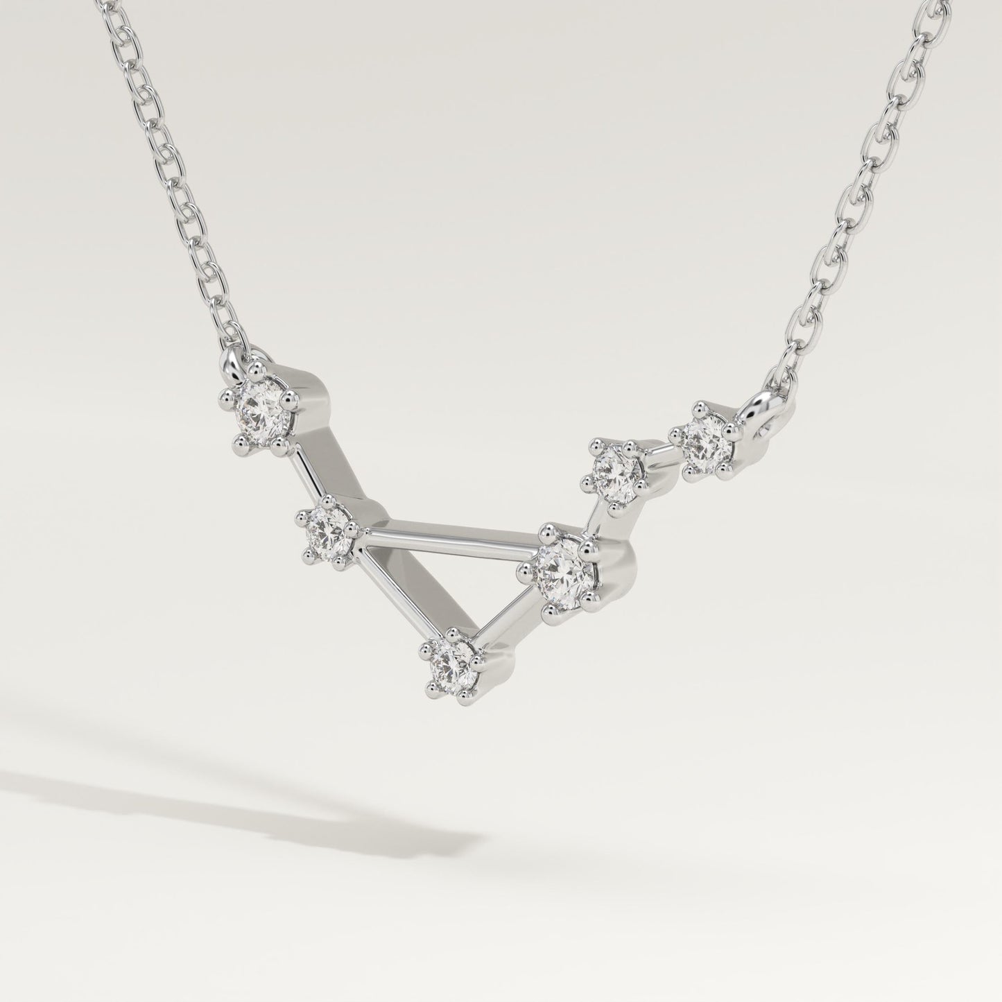 0.078 TCW Round Lab-Grown Diamond Libra Constellation Necklace