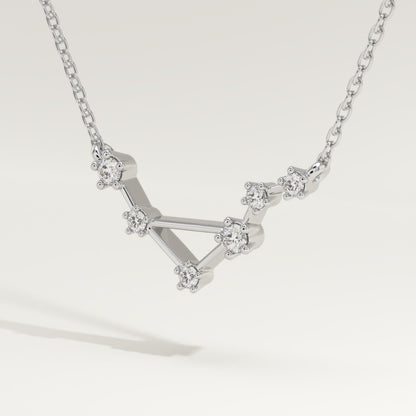 0.078 TCW Round Lab-Grown Diamond Libra Constellation Necklace