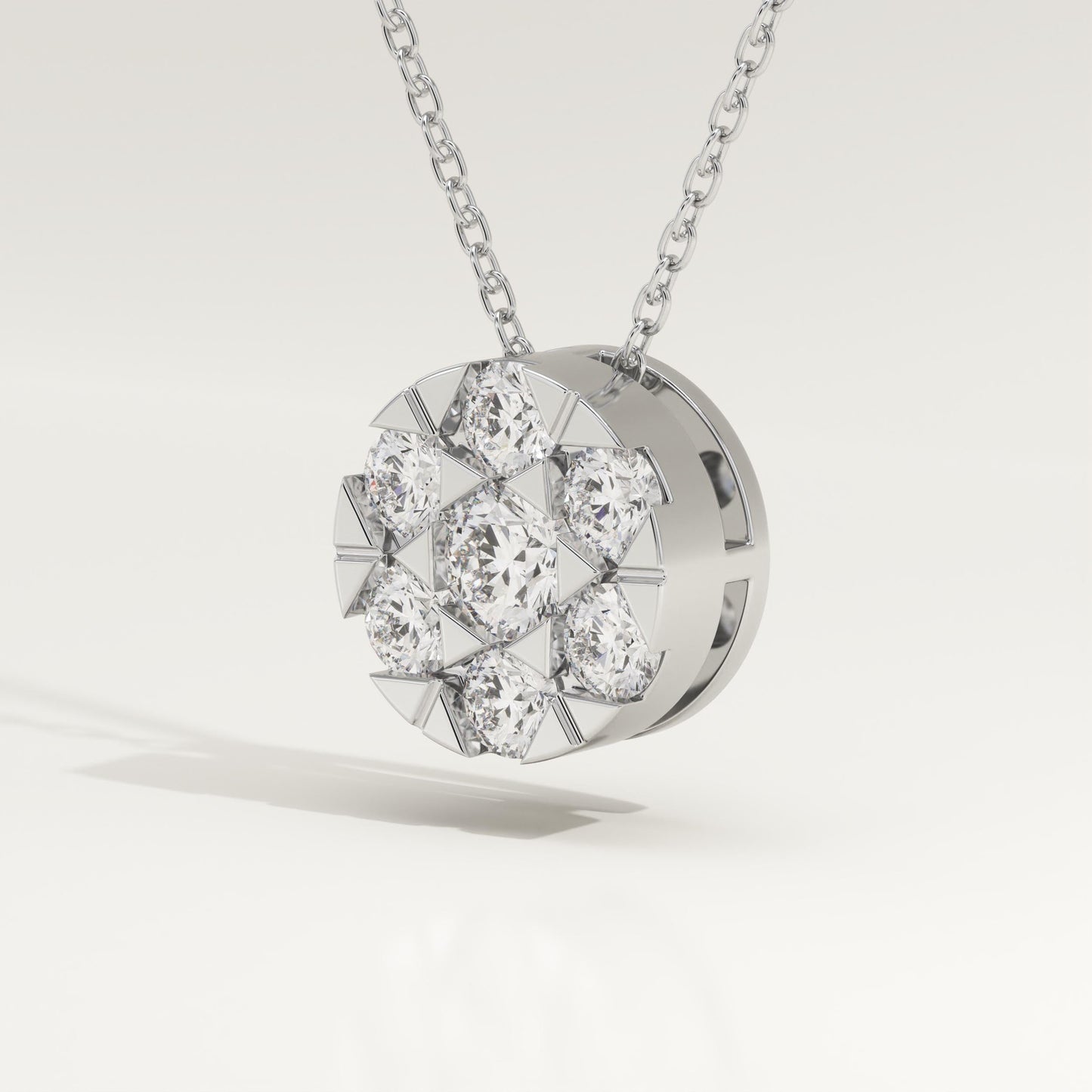 0.57 TCW Round Lab-Grown Diamond Circle Charm Necklace