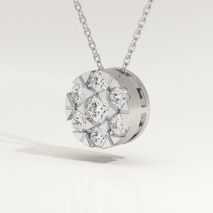 0.57 TCW Round Lab-Grown Diamond Circle Charm Necklace