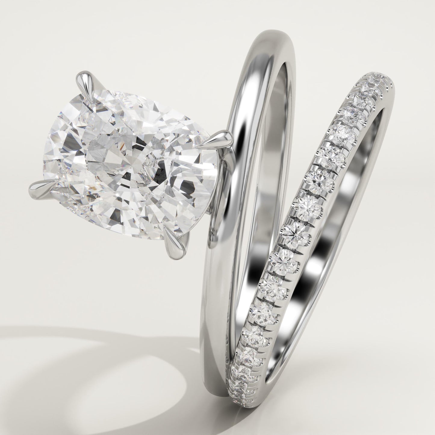 Elongated Cushion Cut Pave Lab-Grown Diamond Engagement Ring