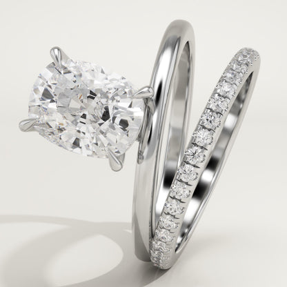 Elongated Cushion Cut Pave Lab-Grown Diamond Engagement Ring