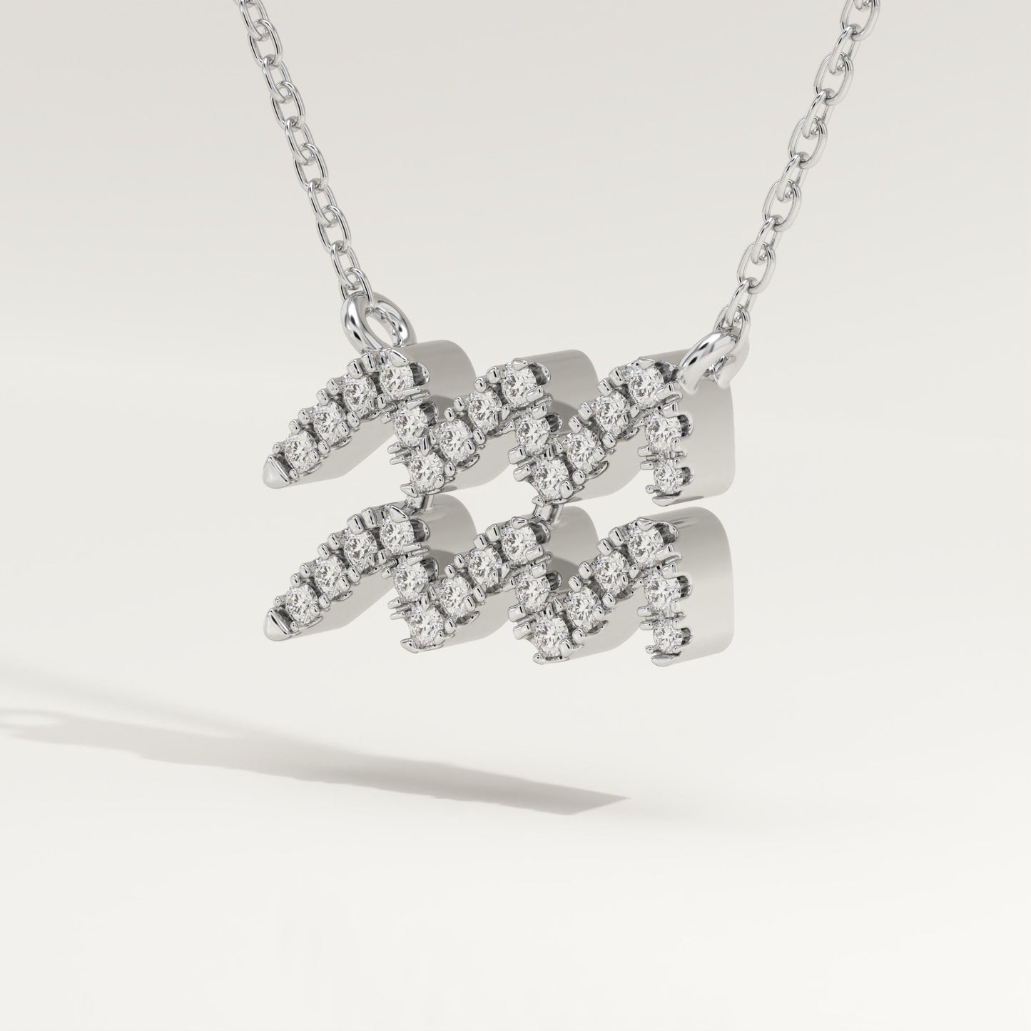 0.114 TCW Round Lab-Grown Diamond Aquarius Zodiac Necklace