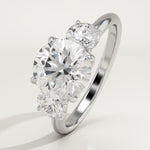 1.5 CT Round Cut Three Stone Lab-Grown Diamond Engagement Ring