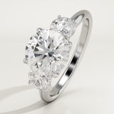 1.5 CT Round Cut Three Stone Lab-Grown Diamond Engagement Ring