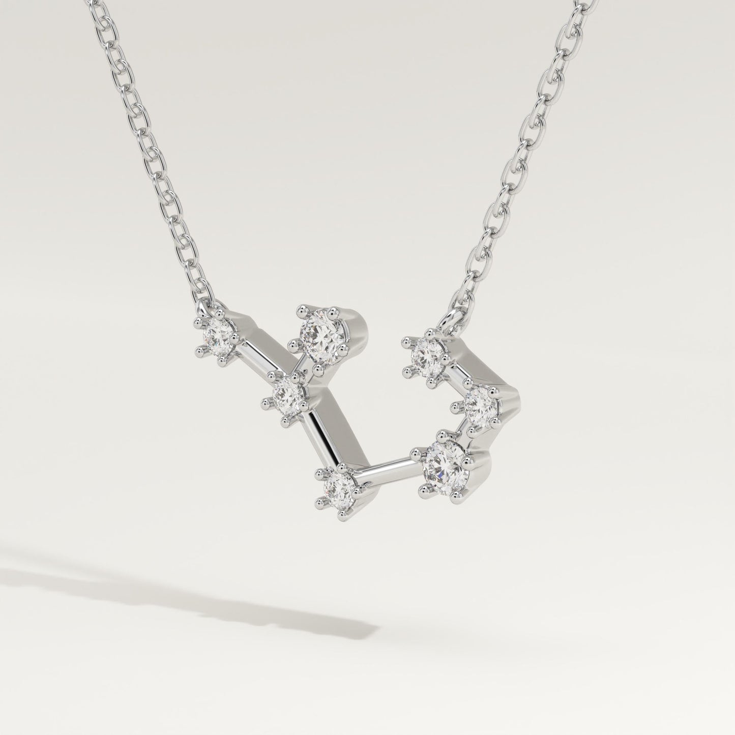 0.111 TCW Round Lab-Grown Diamond Saggitarius Constellation Necklace