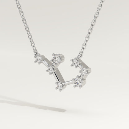 0.111 TCW Round Lab-Grown Diamond Saggitarius Constellation Necklace