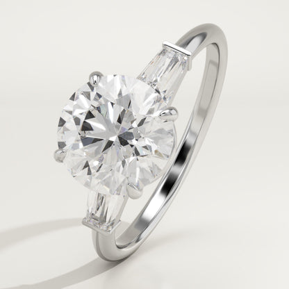Round Cut Three Stone Lab-Grown Diamond Engagement Ring
