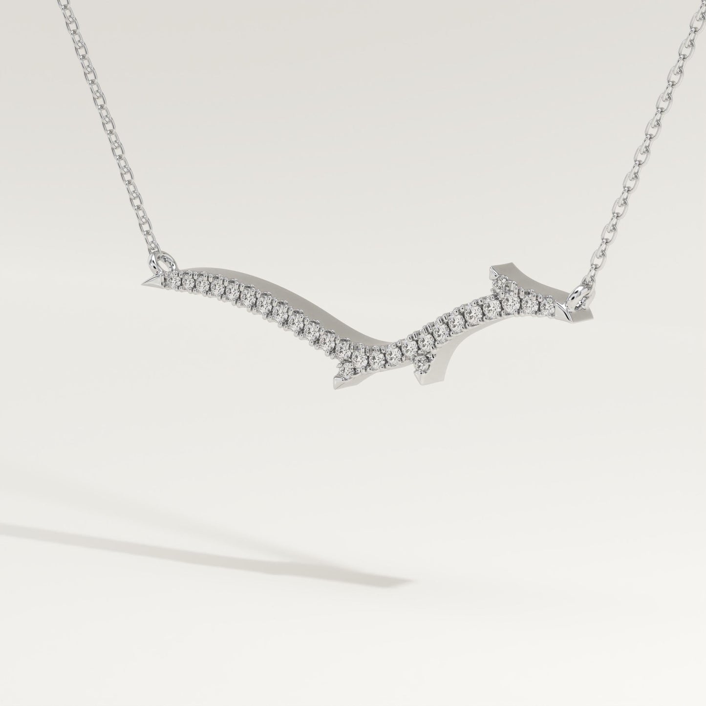 0.123 TCW Round Lab-Grown Diamond Nature Inspired Necklace