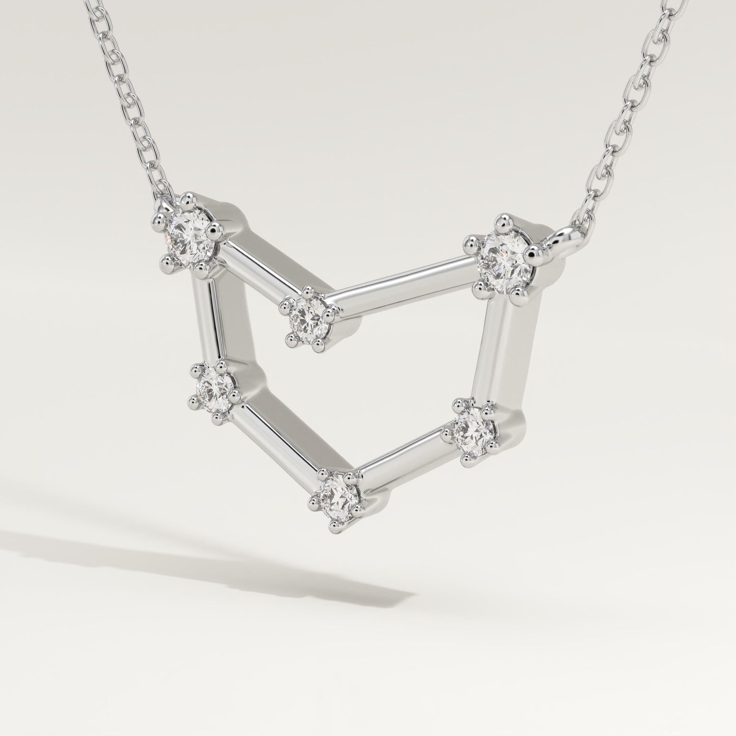 0.13 TCW Round Lab-Grown Diamond Capricorn Constellation Necklace