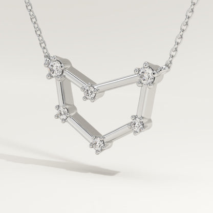 0.13 TCW Round Lab-Grown Diamond Capricorn Constellation Necklace
