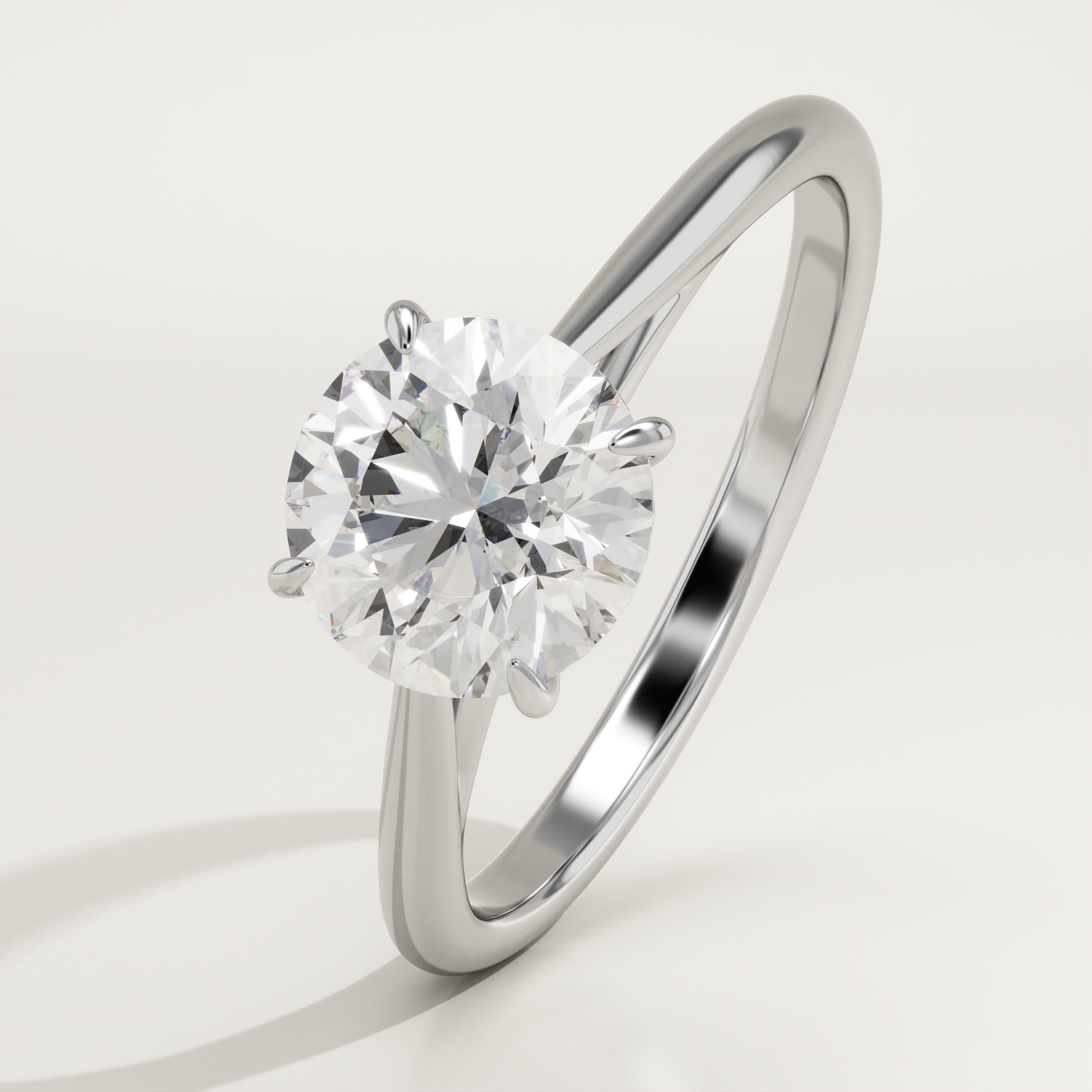 2.0 CT Round Cut Solitaire Lab-Grown Diamond Engagement Ring