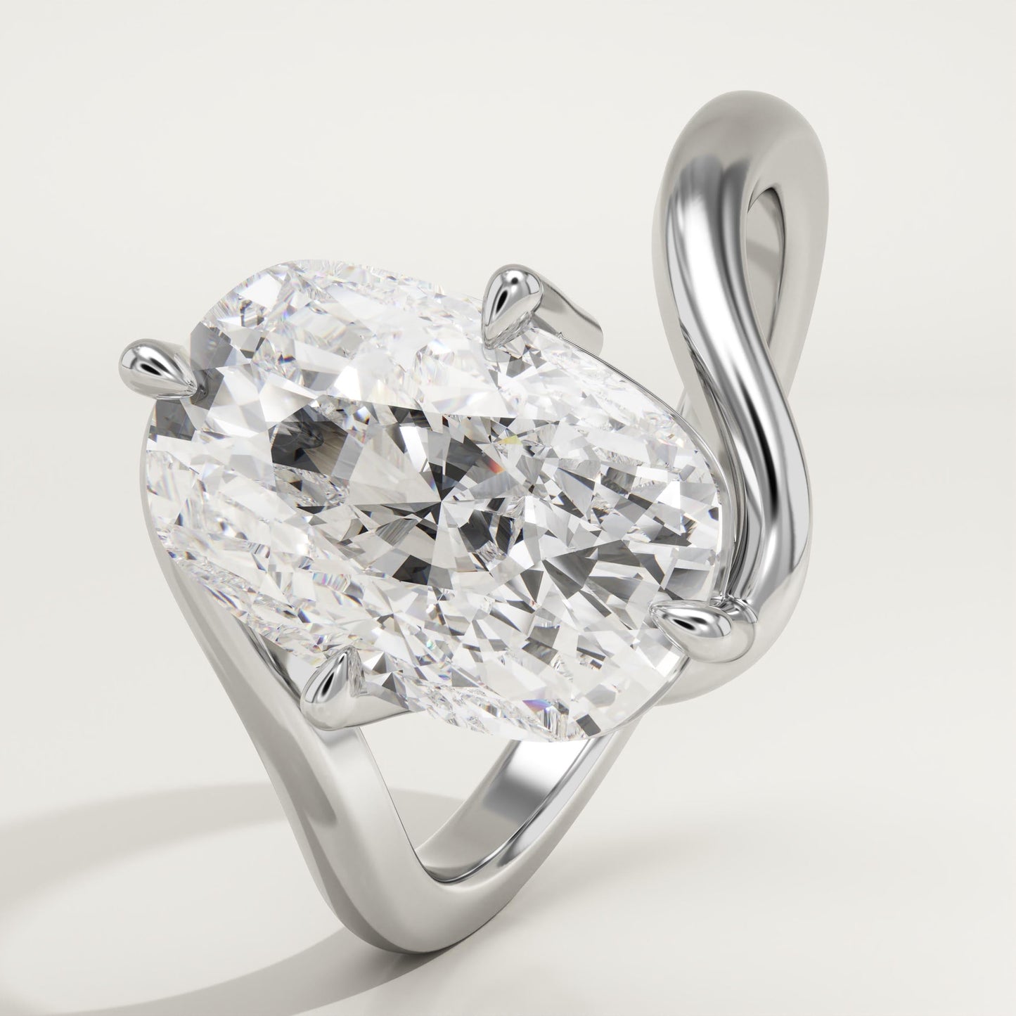 Elongated Cushion Cut Solitaire Lab-Grown Diamond Engagement Ring