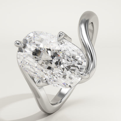 Elongated Cushion Cut Solitaire Lab-Grown Diamond Engagement Ring